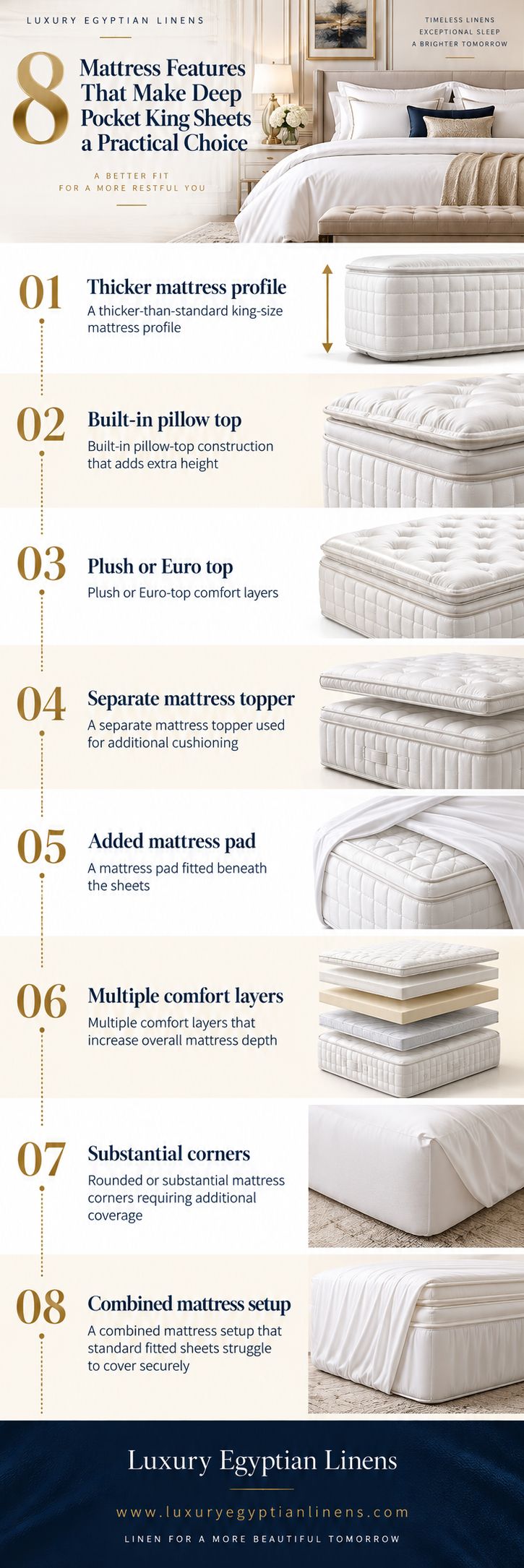 8 Mattress Features That Make Deep Pocket King Sheets a Practical Choice