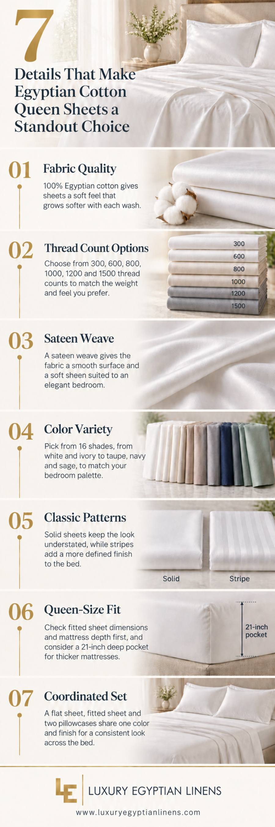 Egyptian cotton queen sheets